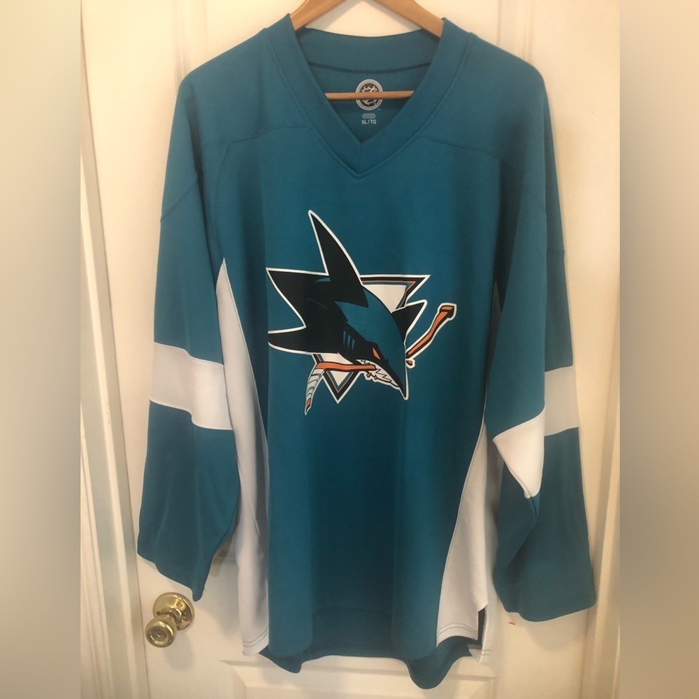 NHL San Jose Sharks NWOT Men's Official Licensed Product Hockey Jersey Size XL